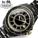 Buy Shop Coach Preston Black Dial Black Steel Strap Watch for Women - 14503461 USA Online
