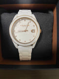 Buy Shop Coach Preston Mother of Pearl Dial White Steel Strap Watch for Women - 14503661 USA Online