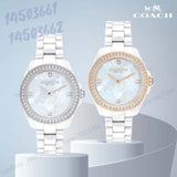 Buy Shop Coach Preston Mother of Pearl White Dial White Steel Strap Watch for Women - 14503662 USA Online