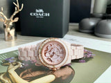 Buy Shop Coach Preston Pink Dial Pink Steel Strap Watch for Women - 14503465 USA Online
