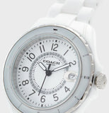 Buy Shop Coach Preston White Dial White Steel Strap Watch for Women - 14503462 USA Online