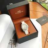 Buy Shop Coach Preston White Dial White Steel Strap Watch for Women - 14503464 USA Online