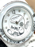 Buy Shop Coach Preston White Dial White Steel Strap Watch for Women - 14503464 USA Online