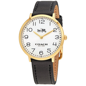 Buy Shop Coach Slim Easton White Dial Black Leather Strap Watch for Women - 14502683 USA Online