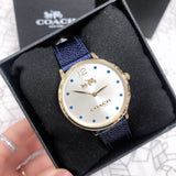 Buy Shop Coach Slim Easton Silver Dial Blue Leather Strap Watch for Women - 14502687 USA Online