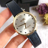 Buy Shop Coach Slim Easton Silver Dial Blue Leather Strap Watch for Women - 14502687 USA Online