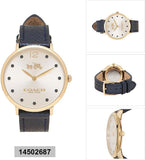 Buy Shop Coach Slim Easton Silver Dial Blue Leather Strap Watch for Women - 14502687 USA Online