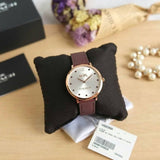 Buy Shop Coach Slim Easton Silver Dial Brown Leather Strap Watch for Women - 14502694 USA Online
