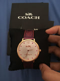 Buy Shop Coach Slim Easton Silver Dial Brown Leather Strap Watch for Women - 14502694 USA Online