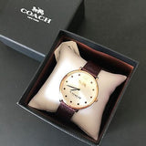 Buy Shop Coach Slim Easton Silver Dial Brown Leather Strap Watch for Women - 14502694 USA Online
