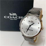 Buy Shop Coach Slim Easton Silver Dial Grey Leather Strap Watch for Women - 14502686 USA Online