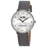 Buy Shop Coach Slim Easton Silver Dial Grey Leather Strap Watch for Women - 14502686 USA Online