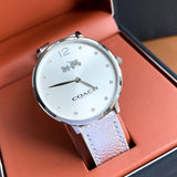 Buy Shop Coach Slim Easton Silver Dial Silver Leather Strap Watch for Women - 14502685 USA Online