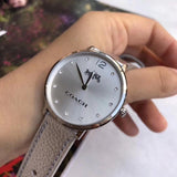Buy Shop Coach Slim Easton Silver Dial Silver Leather Strap Watch for Women - 14502685 USA Online