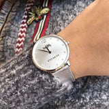 Buy Shop Coach Slim Easton Silver Dial Silver Leather Strap Watch for Women - 14502685 USA Online