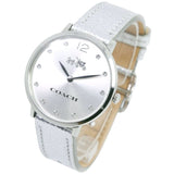 Buy Shop Coach Slim Easton Silver Dial Silver Leather Strap Watch for Women - 14502685 USA Online