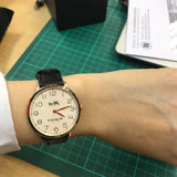 Buy Shop Coach Slim Easton White Dial Black Leather Strap Watch for Women - 14502683 USA Online