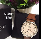 Buy Shop Coach Slim Easton White Dial Brown Leather Strap Watch for Women - 14502682 USA Online