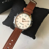 Buy Shop Coach Slim Easton White Dial Brown Leather Strap Watch for Women - 14502682 USA Online