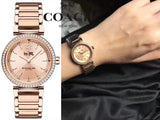 Buy Shop Coach Sports Rose Gold Dial Rose Gold Steel Strap Watch for Women - 14502200 USA Online