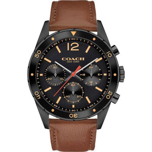 Buy Shop Coach Sullivan Chronograph Black Dial Brown Leather Strap Watch for Men - 14602070 USA Online