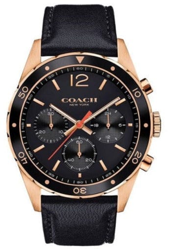 Buy Shop Coach Sullivan Chronograph Black Dial Black Leather Strap Watch for Men - 14602087 USA Online