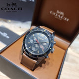Buy Shop Coach Sullivan Chronograph Black Dial Brown Leather Strap Watch for Men - 14602070 USA Online