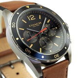 Buy Shop Coach Sullivan Chronograph Black Dial Brown Leather Strap Watch for Men - 14602070 USA Online