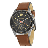 Buy Shop Coach Sullivan Chronograph Black Dial Brown Leather Strap Watch for Men - 14602070 USA Online
