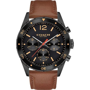 Buy Shop Coach Sullivan Chronograph Black Dial Brown Leather Strap Watch for Men - 14602070 USA Online
