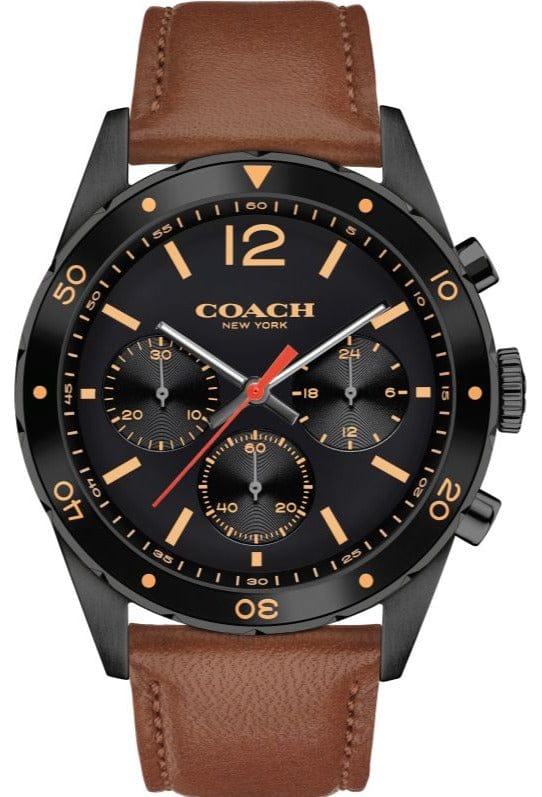 Buy Shop Coach Sullivan Chronograph Black Dial Brown Leather Strap Watch for Men - 14602070 USA Online