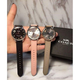 Buy Shop Coach Tatum White Dial Pink Leather Strap Watch For Women - 14502799 USA Online
