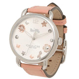 Buy Shop Coach Tatum White Dial Pink Leather Strap Watch For Women - 14502799 USA Online