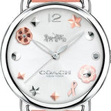 Buy Shop Coach Tatum White Dial Pink Leather Strap Watch For Women - 14502799 USA Online