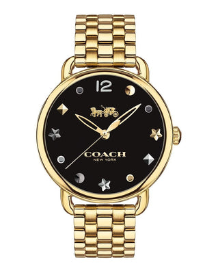 Buy Shop Coach Delancey Black Dial Gold Steel Strap Watch for Women - 14502813 USA Online