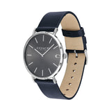 Coach Charles Grey Dial Black Leather Strap Watch for Men - 14602150