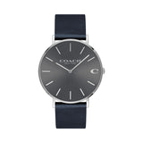 Coach Charles Grey Dial Black Leather Strap Watch for Men - 14602150