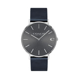 Coach Charles Grey Dial Black Leather Strap Watch for Men - 14602150