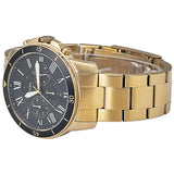 Buy Shop Fossil Inscription Automatic Black Dial Gold Steel Strap Watch for Men - FS5267 USA Online