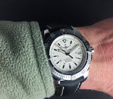 Buy Shop Breitling Colt 44mm Automatic Silver Dial Black Leather Mens Watch - A1731311/G820/428X USA Online