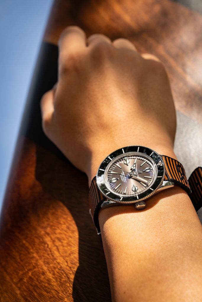 Buy Shop Breitling Superocean Heritage '57 Outerknown Brown Dial Brown NATO Strap Watch for Men - A103703A1Q1W1 USA Online