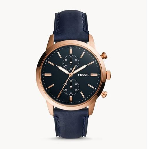 Buy Shop Fossil Townsman Chronograph Blue Dial Blue Leather Strap Watch for Men - FS5436 USA Online