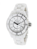 Buy Shop Chanel J12 Diamonds Ceramic White Dial White Steel Strap Watch for Women - J12 H1628 USA Online