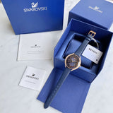 Buy Shop Swarovski Crystalline Aura Blue Dial Blue Leather Strap Watch for Women - 5519447 USA Online