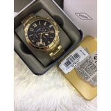Buy Shop Fossil Grant Chronograph Black Dial Gold Steel Strap Watch for Men - FS4815 USA Online