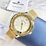 Buy Shop Swarovski Octea Nova Silver Dial Gold Mesh Bracelet Watch for Women - 5430417 USA Online