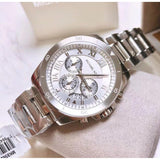 Buy Shop Michael Kors Brecken Chronograph Silver Dial Silver Steel Strap Watch For Women - MK8562 USA Online