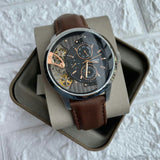 Buy Shop Fossil Townsman Automatic Black Dial Brown Leather Strap Watch for Men - ME1163 USA Online