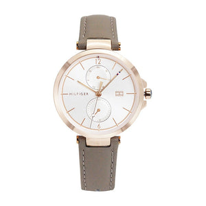Buy Shop Tommy Hilfiger Angela Quartz Silver Dial Brown Leather Strap Watch for Women - 1782125 USA Online