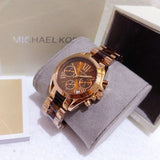 Buy Shop Michael Kors Bradshaw Chronograph Brown Dial Two Tone Steel Strap Watch For Women - MK5944 USA Online